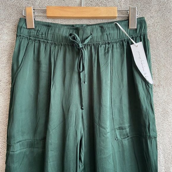 Young Fabulous & Broke Taylor Silky Emerald Tie Dye Satin Joggers - Picture 4 of 5